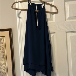 Banana Republic Blue Halter Sleeveless Blouse